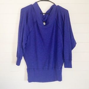Free People Palisades Blue/Purple Dolman Sleeve Top Size XS